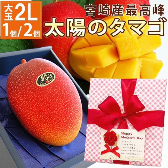  母の日ラッピング付き 宮崎産完熟マンゴー【秀品】大玉2Lサイズ 1個